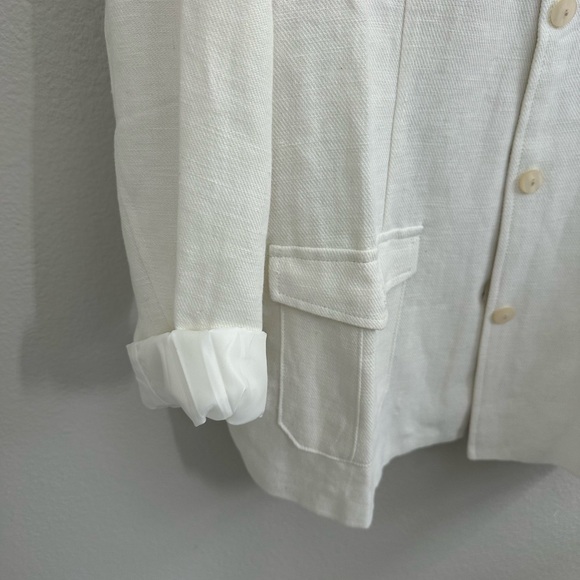 Dialogue Women's White Linen Jacket - Picture 8 of 9